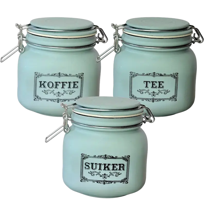 3-stuk glas houer stel