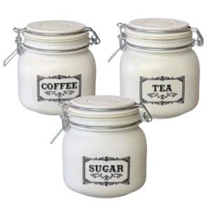 3 piece glass jar set