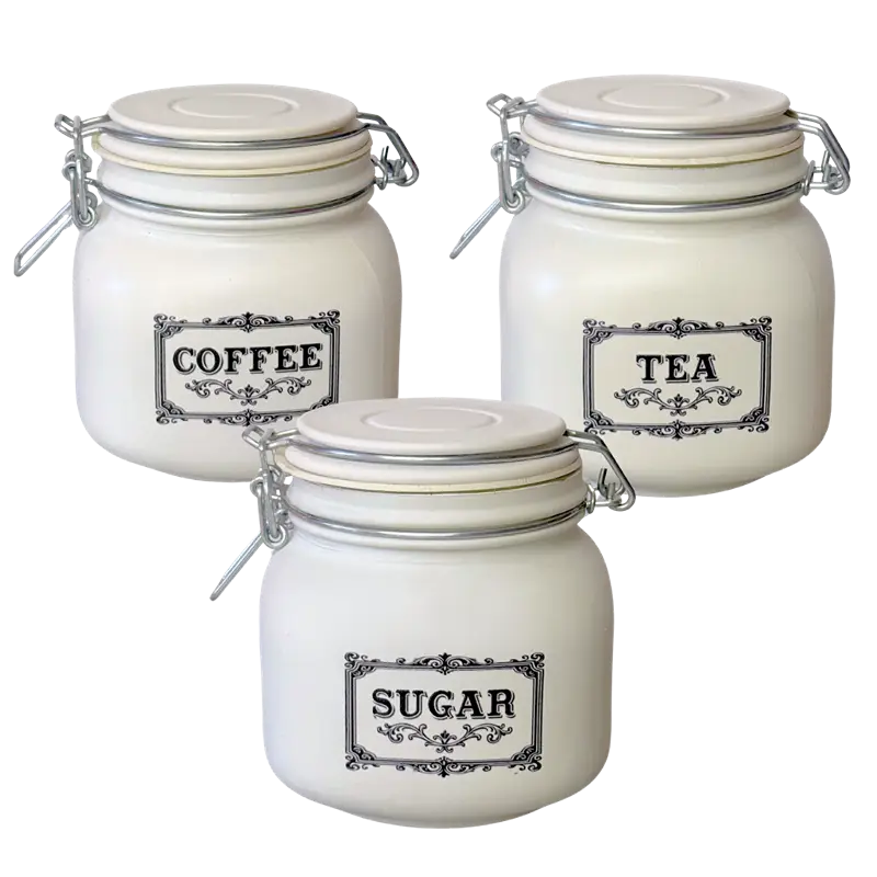 3 piece glass jar set